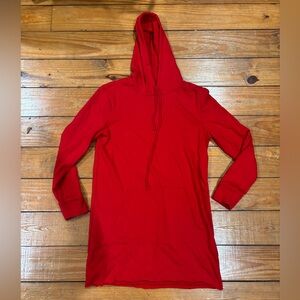 (643) +RED HOODIE DRESS